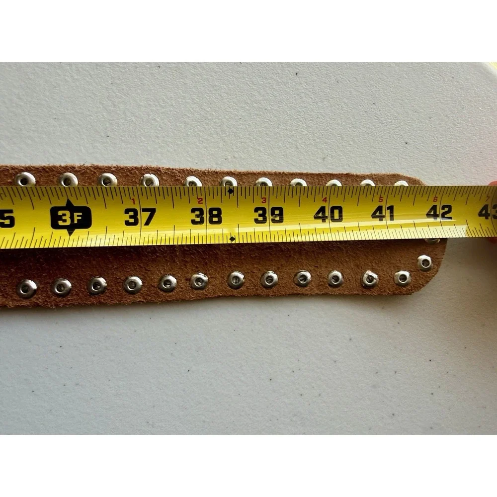 We The Free Sola Stud Belt Cognac Brown Leather Hip Belt S/M NWOT Boho Festival - Picture 9 of 11